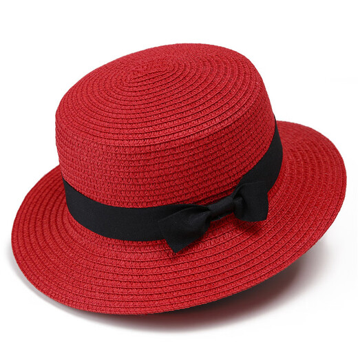 XIANGLANER PARADO CHIRD SABE Mujeres Viajes en verano British Retro Flat Top Hat Fresh Sun Protection Beach Hat tendencia de color caqui Niños (53-55 cm)