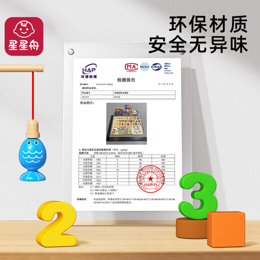 Xingxingzhou Kinderspielzeug 1-3 Jahre alte Montessori frühe Bildung Baby Puzzle Bausteine ​​2-jährige Baby Digital Tablet Konzentration Geschenk Sechs-in-eins-Smart Board + Tetris