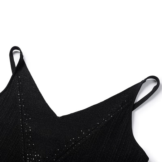 EP Yaying high-end women's clothing, mulberry silk v-neck slim knitted vest top, same style as spring mall 9901A purple M