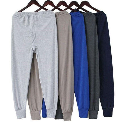 Zhixia Men's Autumn Pants Men's Middle-aged and Elderly Warm Pants Men's Loose Large Size Plus Thin Single-piece Underpants Men's Line Pants Leggings Without - Velvet Style - 1 Pack Suitable for Weight [100-130Jin [Jin is equal to 0.5 kg]]