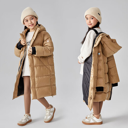 Qianrenggang (CHERICOM) shiny new winter children's down jacket waterproof and washable thickened warm knee-length jacket Y299866Y Vibrant Red 88104 120