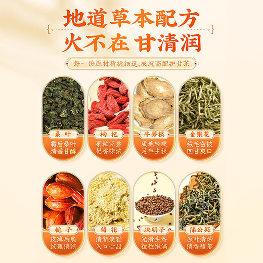 同仁堂（TRT）菊花枸杞决明子茶养蒲公英栀子肝护金银花牛蒡肝熬夜滋补养生120g