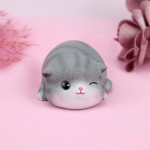 【曲美思】生日礼物猫妮卡小摆件少女心萌宠装饰品学生闺蜜情侣汽车载小猫可爱公仔饰品 树脂款猫咪5款(原包装)