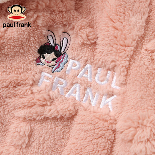PAUL FRANK Big Mouth Monkey Couple Pajamas Women's Autumn and Winter Plus Velvet Flannel Coral Velvet Jacquard Can Be Weared Outside Men's Home Clothing Suit