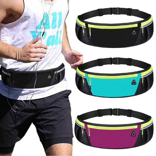Jiucan Sports Running Waist Bag Men's and Women's Outdoor Mobile Phone Bag 7-inch Multi-Function Arm Bag Fitness Waterproof Invisible Fit Pure Black