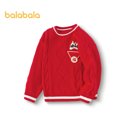 Balabala children's clothing children's sweaters boys and girls autumn and winter 2025 children's pullover sweaters New Year's greetings clothes 208125103204