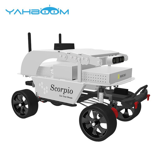 亚博智能（YahBoom） 天蝎座 ROS编程机器人四驱小车自动驾驶激光雷达避障深度摄像头导航 全套教学版（北极银）