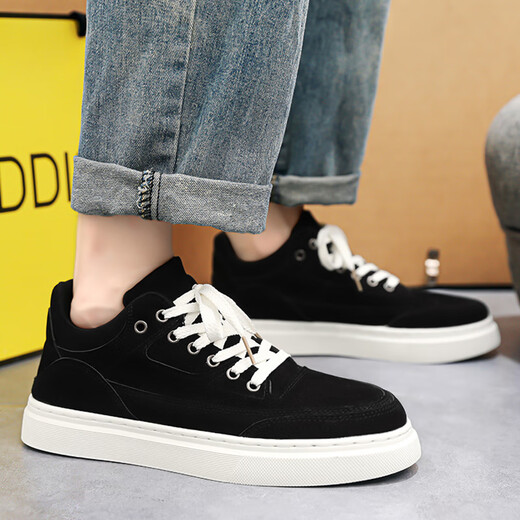 Chaussais de toile pour hommes Changxiang Huili, chaussures de planche polyvalente à la mode à haut, chaussures de tissu de sport noir, chaussures décontractées pour hommes, code sportif standard noir respirant d'été.