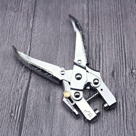 XMSJ belt puncher household air eye punching pliers single hole punching crimping pliers metal guard ring binding machine 6174 crimping pliers + 4.5mm gold buckle