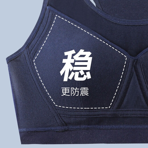 俞兆林（YUZHAOLIN）高中学生内衣女青春发育期少女孩文胸防震薄款初中生大胸显小胸罩 9215藏青 1件 L 80（85-100斤）