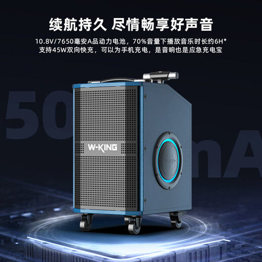 Weirjing K21SE singing karaoke speaker professional equipment outdoor karaoke special musical instrument performance live broadcast internal recording 120W high-power pull rod large field large volume Bluetooth speaker Xingyuehong