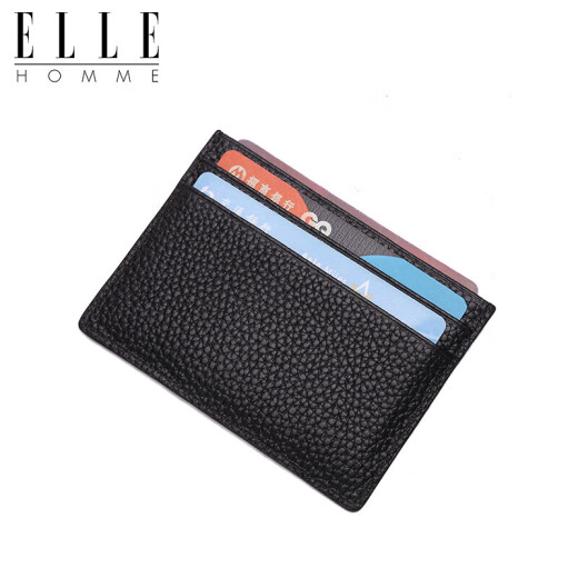 ELLEHOMME men's business fashion card holder ultra-thin mini card holder multi-card slot cowhide bank card holder card holder ED786504040 black