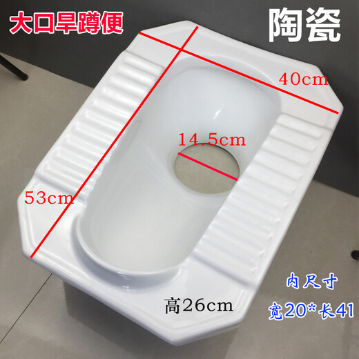 Rural dry squat toilet ceramic large diameter step toilet rural squat toilet with large mouth flush-free straight-through squat toilet 003# straight-through single squat toilet 16cm pipe available