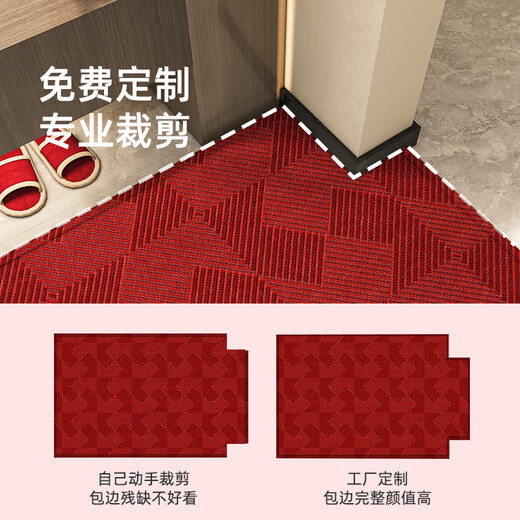 入户门地垫2024新款高级感红色进门垫子门口防滑耐脏免洗门外地毯 兰梦-14783 120cm*160cm【升级9代耐脏法尔曼