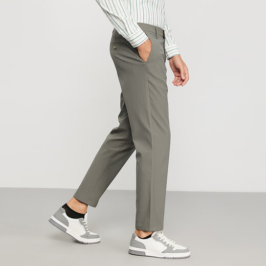 Bailando con los pantalones casuales de lobo [anti-resistente a las redes y fácil de mantenimiento] pantalones casuales de pantalones casuales versátiles para hombres 701 caqui 36