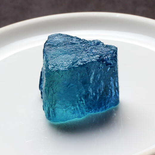 DRJEFUN巴西蓝色冰种海蓝宝原石 随形原矿裸石颗粒水晶吊坠时尚配饰项链 编号1585