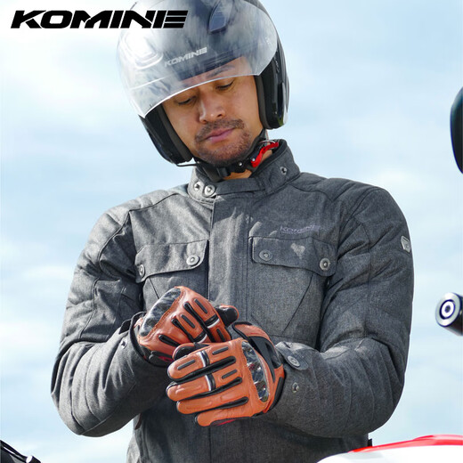 KOMINE SAFETY&INNOVATION日本KOMINE秋冬骑行手套819碳纤维防护防834滑长款保暖摩托GK-844 黑灰 【GK-844】 XS