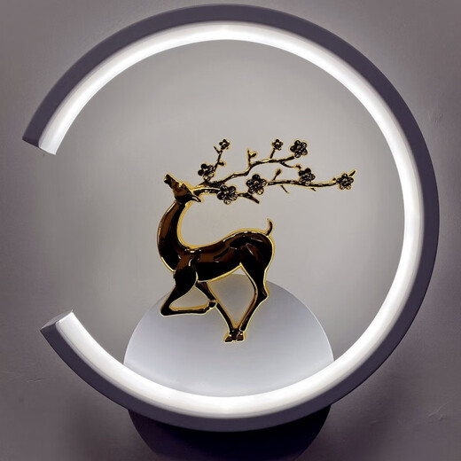 Yaoti Bedroom Bedside Warm Wall Lamp Simple Modern Living Room Background Wall Lamp Stairs Aisle Corridor Round Square Lighting White C Sika Deer Right White Light