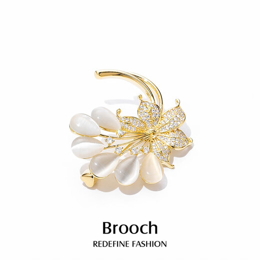 Qlady flower corsage brooch, high-end female brand, high-end pin accessories, National Day and Mid-Autumn Festival birthday gift for mother