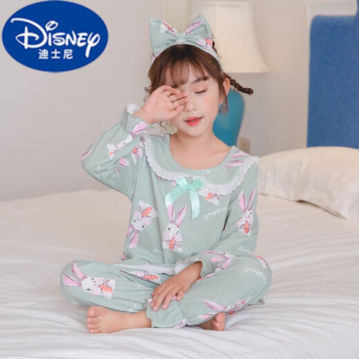 
Disney (DISNEY) children's pajamas princess spring and autumn long sleeves set thin cotton baby little girl girl home clothes parent-child long sleeve lace shrimp color rabbit size 16 size height 125-13555 Jin [Jin equals 0.5 kg]