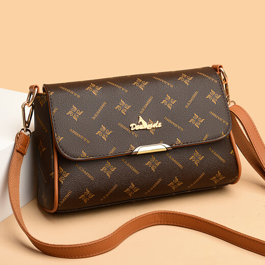 Kangaroo Kara brand women's shoulder crossbody bag small bag 2025 new middle-aged mother versatile women's bag gift for wife goddess DS brown/apricot (gift box + hand bag card bag) small bag length 26-thickness 10-height 17 cm