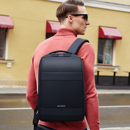 新秀丽（Samsonite）TX5男士商务双肩包 背包旅行通勤大容量16英寸 520男士礼物电脑包 新秀丽TX5-【黑色】