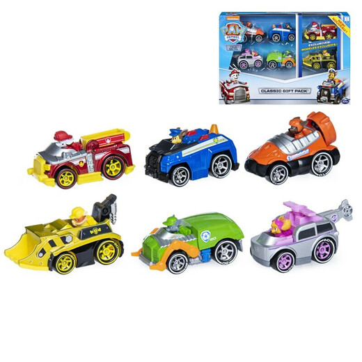 PAW PATROL large bus alloy car rescue vehicle set boys and girls toy collection bus children toy racing 16783 alloy car series-6 sets