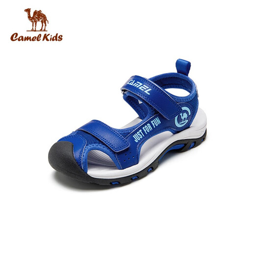 Camel (CAMEL) children's sandals summer outdoor sports beach sandals Baotou anti-kick breathable D63B801036-color blue 37