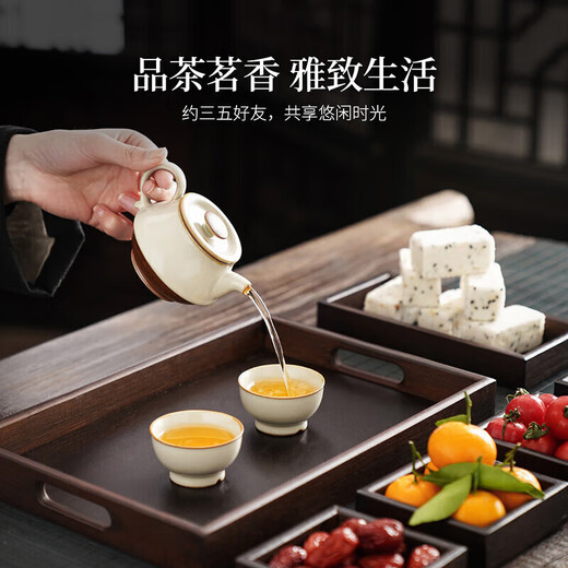 Qixuanyuan stove tea making tools bamboo tea set tray simple home office tea tray compartment storage snack snack tray