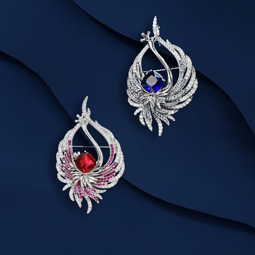 Marco Bizzarri brand brooch Wings Phoenix brooch high-end women's exquisite personalized corsage pin luxury accessories design gift box blue Mother's Day and Teacher's Day gifts for teachers