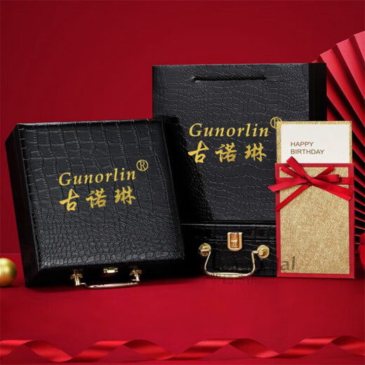 
Gunorine GUNOR LIN [Birthday Gift for Husband] Brand genuine leather men's belt business casual top layer cowhide men's belt G690 colored gun buckle [high-end gift box set] 115cm Please place an order for other sizes