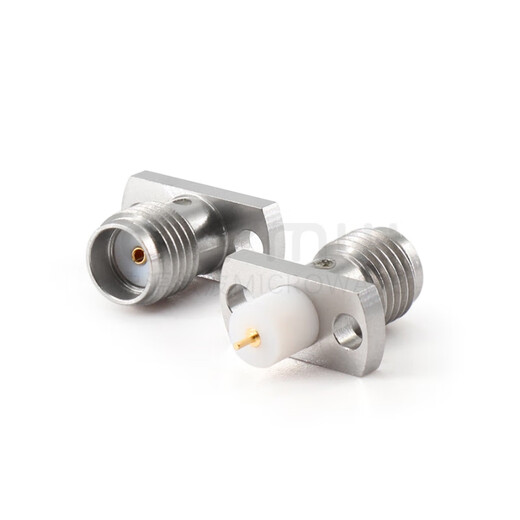 QYMW 18G射频连接器 两孔法兰 腔体面板固定 介质穿墙SMA-KFD SMA-KFD1048AGT-5个