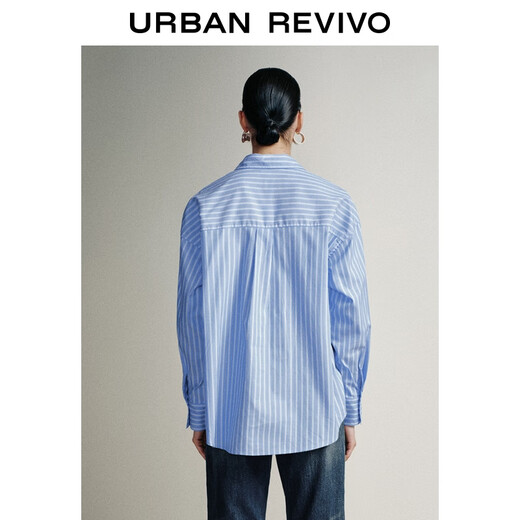 UR2025 new autumn women's high-intellectual temperament vertical striped long-sleeved cardigan shirt UWM250140