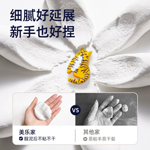 
Meile Childhood Stone Plastic Clay Children's Handmade Diy Tool Clay Plastic White Clay Free Grill Oil Speed ​​Plastic Soft Ceramic Clay Plastic Plastic Clay Tool Set