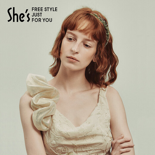 She s Qianzi Rousseau holiday original hair hoop light luxury high-end pressed hair headband hairpin hair accessories birthday gift for girlfriend green D0