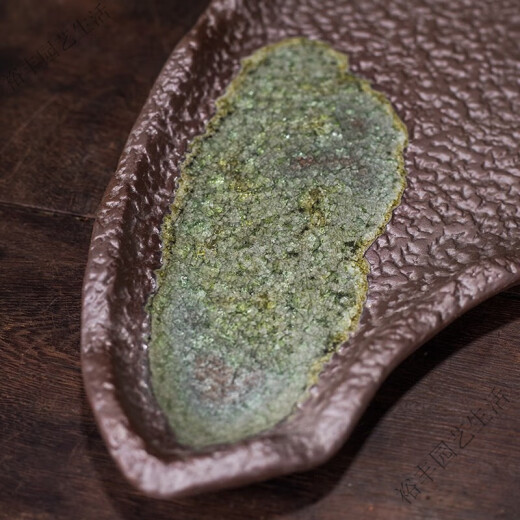 吸水石盆苔藓吸水石盆器盆景盆长方形菖蒲假山上水石水培紫砂陶瓷底盘盆栽 盆景盆2677 陶瓷 大