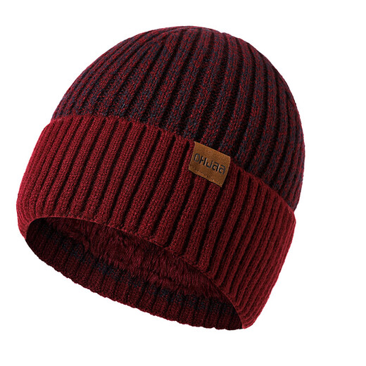 Yufan Winter Wollhut Herren Doppelschicht verdickte Wolle Hut vielseitig gestrickter Hut Männer und Frauen Universal Trendy Winter Hut Erwachsener plus Samt verdickte Warmohrschutz Hut Winterhut Hui724 Kaffee L (58-60 cm)