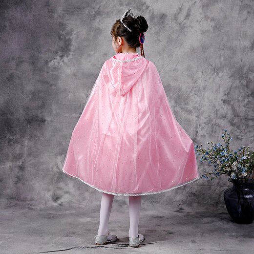 Bear Elf Frozen Cloak Princess Aisha Châle avec manteau pour enfants pour l'extérieur de la taille du manteau de velours coréen bleu de fils de fils d'été (recommandé d'être environ 90-120 de haut)
