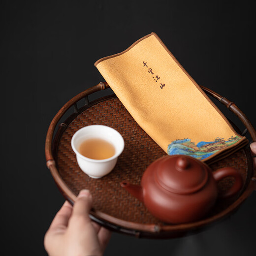 SUSHI CERAMICS tea towel Qianli Jiangshan country trend double absorbent Zen dry brew teapot mat
