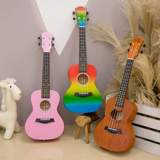 WEIKASI Ukulele Beginners Girls and Male Students Van board 23-inch Uklili Little Guitar Children's Musical Instruments 23-inch - Sky Blue + Full Gift Pack 23-inch