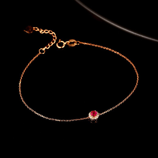 Tingliang Burmese natural ruby bracelet 0.2 carat 18K gold set with diamonds for your lover