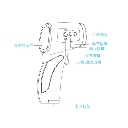Changkun CK-T1503 electronic thermometer infrared thermometer non-contact household medical forehead thermometer three-color backlight model