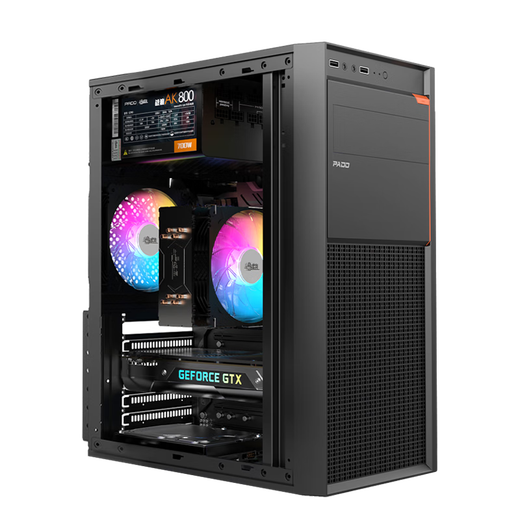 Huacheng Intel Core i5/i7/i9 level 16-core/4G independent display efficient office business gaming desktop computer host DIY assembly machine complete set single host configuration one office recommendation丨Core i5丨8G丨120G