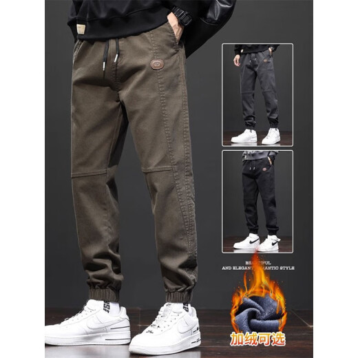 真维斯（JEANSWEST）休闲裤男款2025春夏新款工装裤男士宽松束脚运动裤长裤子夏季男裤 666深灰(常规） XL 码