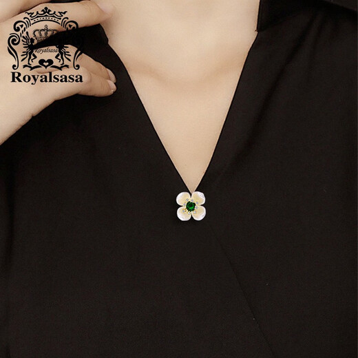 Royal sasa皇家莎莎小领针领扣防走光固定衣服女衬衫领子仿水晶领花衣领配饰