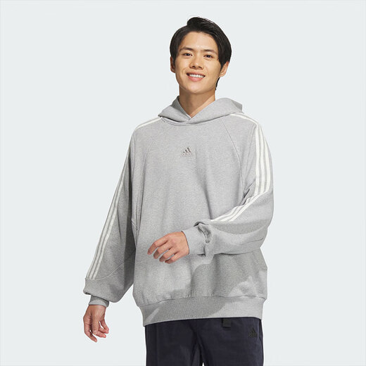 Adidas pour hommes et femmes Vêtements ST 3ST WRM HOOD Couple de Sports et Sweat-shirt à manches longues à manches longues décontractés JI6636 / Grain chinois de chanvre M M