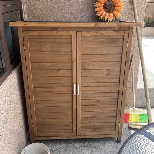 Qiujia outdoor waterproof sunscreen courtyard storage cabinet garden tool room balcony storage cabinet garden miscellaneous items A gray 695*5201420mm