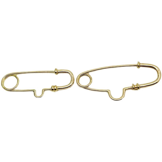 Ouyin 18K gold small pin brooch brooch accessories gold rose gold paper clip pearl pendant multi-functional diy accessories small K yellow (natural color) 1 piece