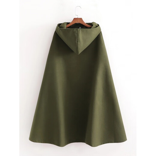 Wooden flute wizard black cloak niche loose slit dark windbreaker cloak personality mysterious smock robe with hood black L