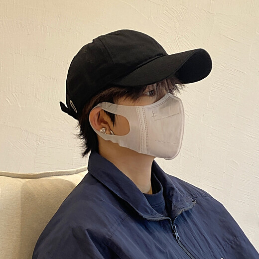 Muwan big head-close hat men's trendy baseball hat men's pure color couple Han bend brim showing face small duckball cap men's hat women black - small size model one size large size (60-65cm) adjustable